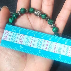 New 100% brand new Natural stone beads bangle silver Buddha bracelet green